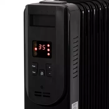 Adler Camry CR 7814 eļļas radiators ar tālvadības pulti, 2500 W, 3 jaudas līmeņi, 11 sekcijas, digitālais termostats, 24 h taimeris, LED displejs, aizsardzība pret pārkaršanu un apgāšanos, melns
