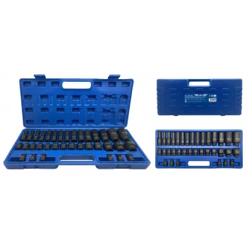 ADLER Trieciena uzgriežņu atslēgu komplekts 35 gab. 1/2 inch piedziņa 12-punktu īsie un garie metriskie Cr-Mo tērauds plastmasas kastē AD-35KD/12