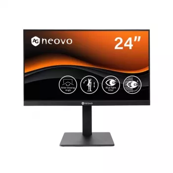 AG Neovo LH2404 23.8 inch Full HD ergonomiskais LED monitors ar NeoV Optical Glass, 120Hz, VA paneli, HDMI, DisplayPort, VGA, melns