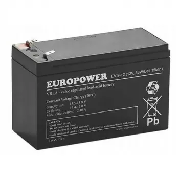 AGM Akumulators EUROPOWER EV Series 12V 8Ah/C10 (Dzīves ilgums 6-9 gadi) T1