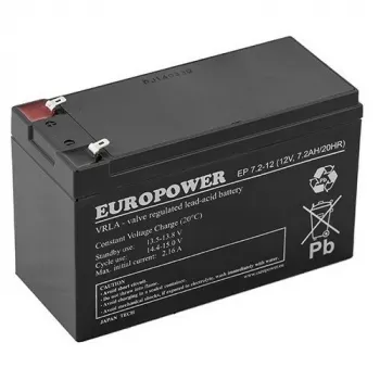 AGM Battery EUROPOWER Series EP 12V 7.2Ah (Lifespan 6-9 Years)