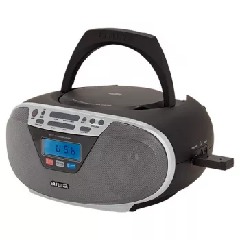 Aiwa BBTU-400SL pārnēsājamā stereo sistēma CD/FM RDS/USB/Bluetooth sudraba MP3 atskaņošana