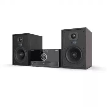 Aiwa MSBTU-600 50W Bluetooth CD Micro Hi-Fi System ar FM radio, USB, Aux-in, LED displeju un tālvadības pulti, Melns