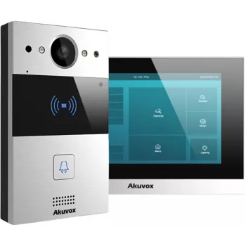 Akuvox C313W-2/R20A-2 2-Wire IP Video Intercom Kit ar 7 inch skārienekrāna monitoru un RFID durvju staciju