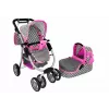 ALICE Baby Doll Stroller 2-in-1 Carrycot Bag Pink Stars