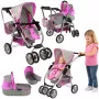 ALICE Baby Doll Stroller 2-in-1 Carrycot Bag Pink Stars