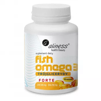 Aliness Fish Omega 3 FORTE triglicerīdu formā 500/250 mg, 60 kapsulu