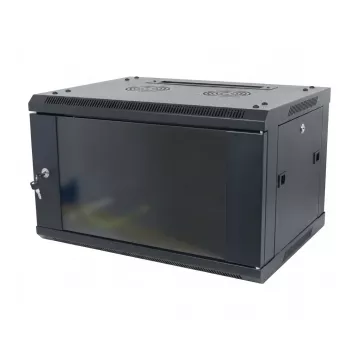 ALLNET 19 inch Sienas Skapis 15U 1-Daļas 600mm Dziļums Melns Plakanā Iepakojumā SMA Sērija