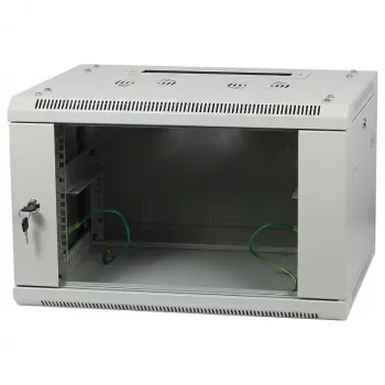 ALLNET 19 inch sienas skapis 15U 1-dziļums 600mm gaiši pelēks plakanā iepakojumā SMA sērija