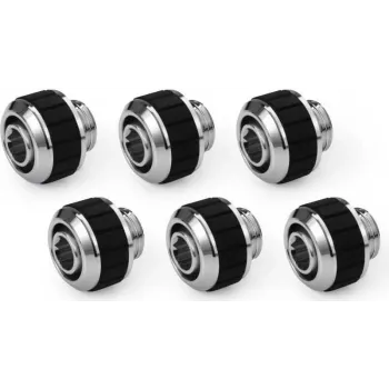 Alphacool Apex Grip kompresijas savienojumi 13/10mm G1/4 hromēti - 6 gab. 14921