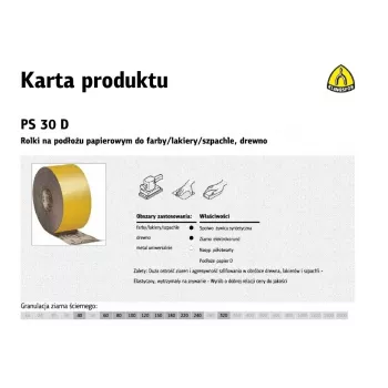 Alumīnija oksīda abrazīvā papīra rullis P40 115mm x 50m PS 30 D