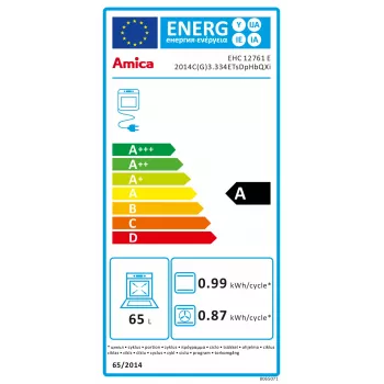 Amica EHC 12761 E Iebūvējamā elektriskā cepeškrāsns un keramikas plīts komplekts ar nerūsējošā tērauda apdari