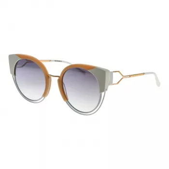 ANA HICKMANN Sieviešu kaķacs formas saulesbrilles AH3180-52P02 - Havana acetāta rāmis ar brūnām gradienta lēcām - 53/22/145 mm