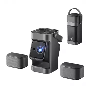 Anker Nebula P1 portatīvais projektors ar atdalāmiem skaļruņiem, Full HD 1080p, 650 ANSI lūmeni, 20W 2.0 Surround Sound, Android TV 11, pelēks