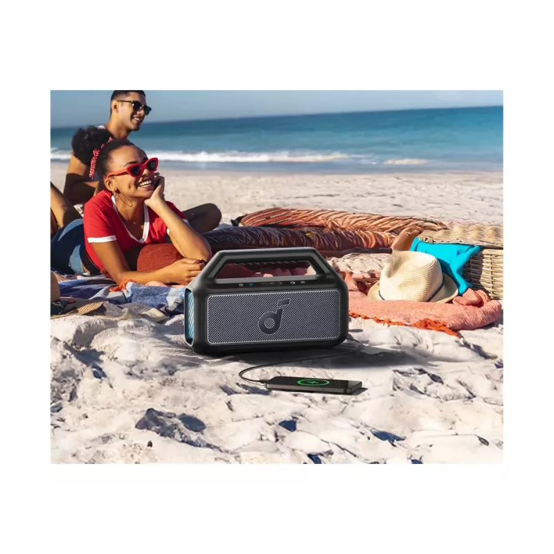 Anker Soundcore Boom 2 pārnēsājamais Bluetooth skaļrunis, 80 W, ūdensnecaurlaidīgs, melns