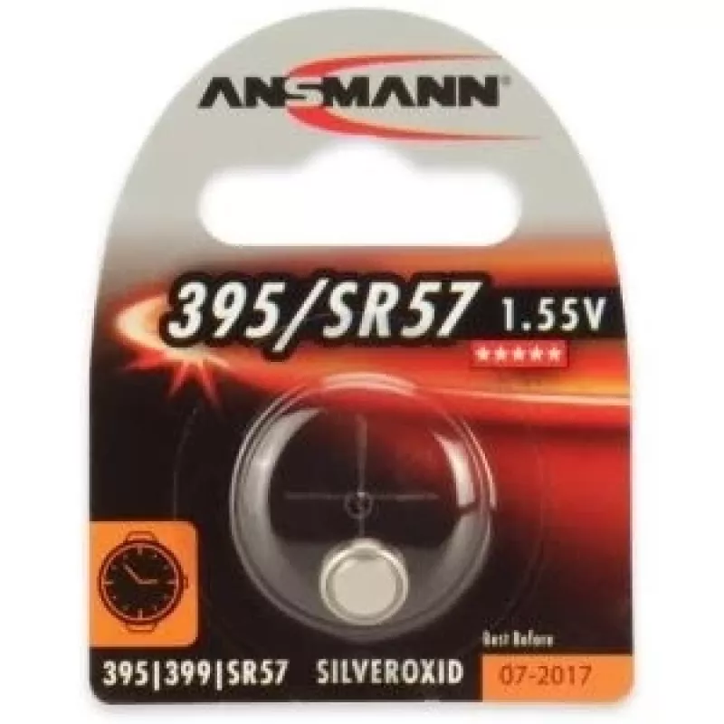 ANSMANN sudraba oksīda pogu elements 395/SR57 1,55V, 1 gab. blisterī 1516-0017