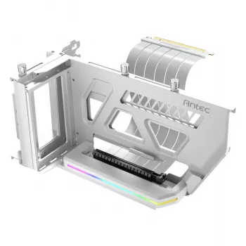 Antec SHIFT ARGB vertikālais GPU kronšteins ar PCIe 4.0 riser kabeli – balts