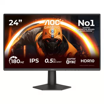 AOC 24G50F Spēļu monitors 60.5 cm (23.8 collas) Full HD IPS 180Hz 4ms HDR HDMI DisplayPort VESA