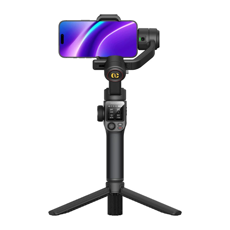 AOCHUAN S3 viedtālruņa gimbals ar AI izsekošanu, LED skārienekrānu, gaismu un powerbank