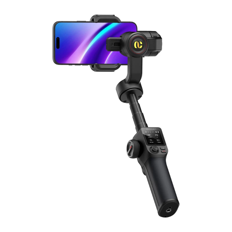 AOCHUAN S3 viedtālruņa gimbals ar AI izsekošanu, LED skārienekrānu, gaismu un powerbank