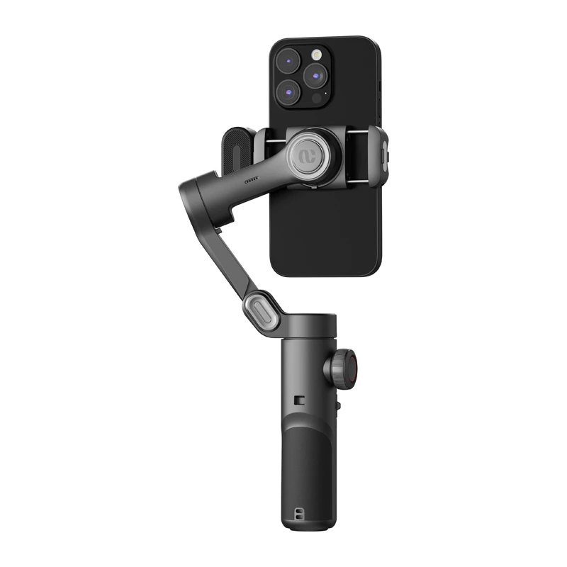 AOCHUAN Smart XE 3-Assu Gimbal Stabilizer ar AI izsekošanu un žestu vadību viedtālrunim, Melns