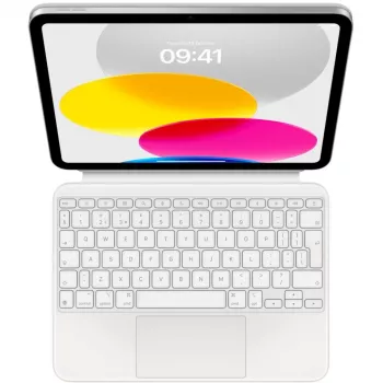 Apple Magic Keyboard Folio ar Trackpad - Britu angļu (QWERTY) - Balts - iPad (10. paaudzei)