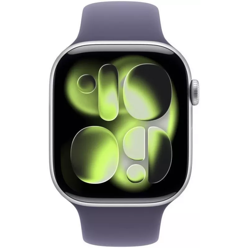 Apple Watch Series 11 (2025) GPS 46mm Silver Aluminum Case with Purple Fog Sport Band M/L