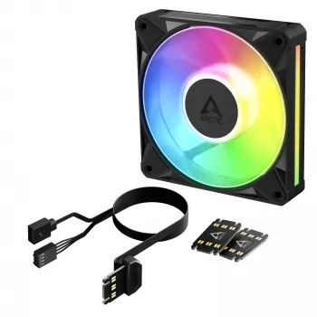 Arctic BioniX P12 A-RGB 120mm PWM ventilators ar Daisy Chain, 400-2300 RPM, 77.6 CFM, Melns