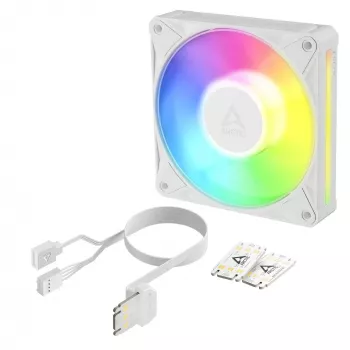 ARCTIC BioniX P12 A-RGB balts 120mm PWM korpusa ventilators, 450-3000 RPM, adresējams RGB, ķēdes savienojums