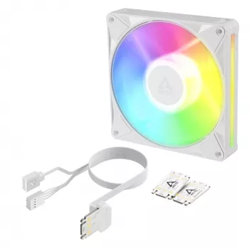 Arctic BioniX P14 A-RGB White 140mm PWM Case Fan ar Daisy Chain, ARGB apgaismojumu, 400-2500 RPM, 77.6 CFM