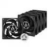 ARCTIC P8 PWM PST 80 mm ventilators 5 gab. - melns/balts
