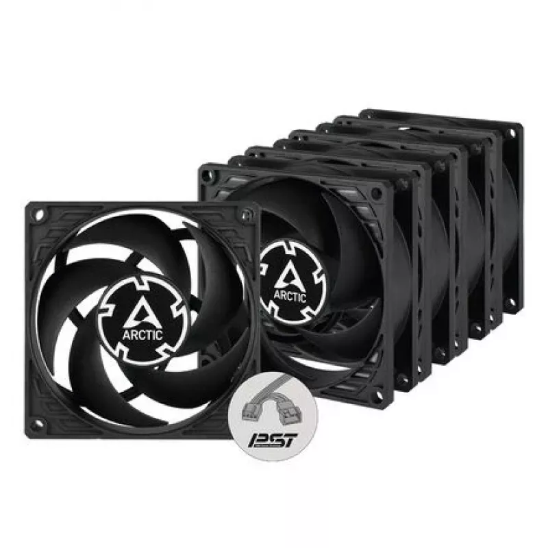 ARCTIC P8 PWM PST 80 mm ventilators 5 gab. - melns/balts