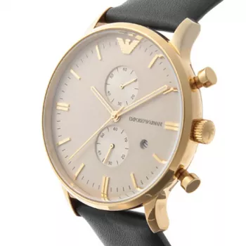 ARMANI AR0386 Vīriešu Klasisks Kvarca Pulkstenis 40mm Sudraba Ciparnīca Brūna Ādas Siksniņa