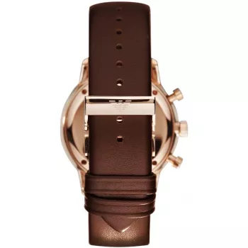 Armani AR0387 vīriešu kvarca hronogrāfa pulkstenis 42mm, brūns ciparnīcas, ādas siksniņa
