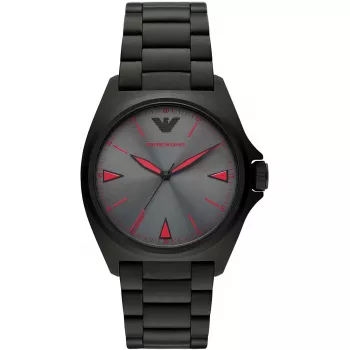 ARMANI AR11393 Vīriešu kvarca analogs pulkstenis 40mm nerūsējošā tērauda korpuss, melna ādas siksniņa