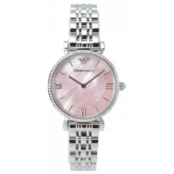 Armani AR1779 dāmu pulkstenis 32mm rožu zelta nerūsējošais tērauds brūna āda
