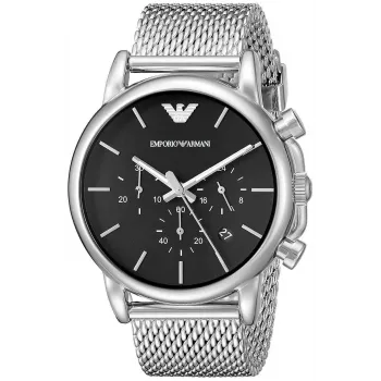 ARMANI AR1811 Vīriešu analogais kvarca pulkstenis 41mm nerūsējošais tērauds melns ciparnīca