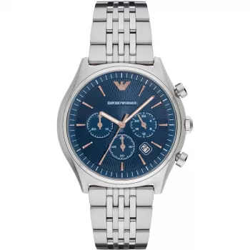 ARMANI AR1974 vīriešu hronogrāfa kvarca pulkstenis 43mm melns ciparnīca ādas siksna