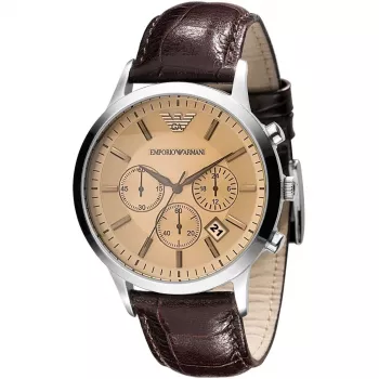 Armani AR2433 Vīriešu hronogrāfa pulkstenis 43mm Nerūsējošais tērauds Zils ciparnīca