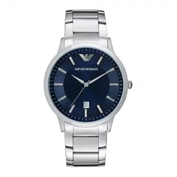 Armani AR2477 vīriešu hronogrāfa pulkstenis ar tērauda korpusu un zilu ciparnīcu, 43 mm