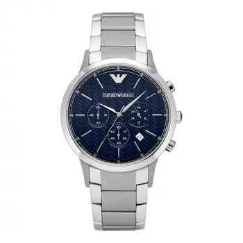 Armani AR2486 Vīriešu hronogrāfa pulkstenis 43mm Nerūsējošais tērauds Zils ciparnīca