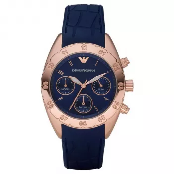 ARMANI AR5939 Sieviešu hronogrāfa pulkstenis, rožu zelta tērauds, 35mm