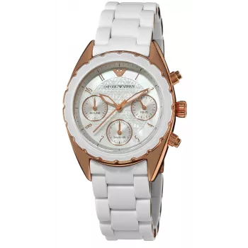 Armani AR5943 Sieviešu rožu zelta nerūsējošā tērauda hronogrāfa pulkstenis 35mm