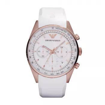 ARMANI AR5979 Unisex Quartz Chronograph Pulkstenis 43mm Nerūsējošais Tērauds Melns Ciparnīca