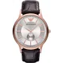 Armani AR9101L vīriešu kvarca analogs pulkstenis 33mm melns ciparnīca ādas siksniņa