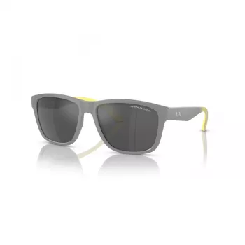 Armani Exchange AX4135S81806G Saulesbrilles Vīriešiem Kvadrātveida Matēti Melnas Tumši Pelēkas Spoguļa Sudraba 59mm