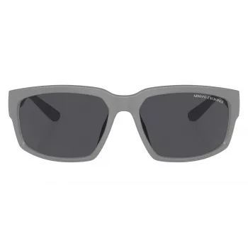 Armani Exchange AX4142SU81808 Vīriešu saulesbrilles matēti melnas tumši pelēkas taisnstūra