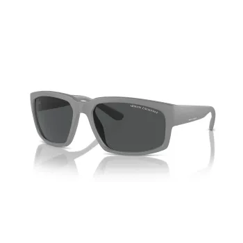 Armani Exchange AX4142SU81808 Vīriešu saulesbrilles matēti melnas tumši pelēkas taisnstūra