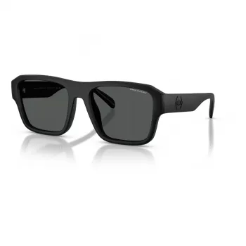 Armani Exchange AX4154SU83737 Vīriešu taisnstūra saulesbrilles - Melns propionāta rāmis, Pelēkas polikarbonāta lēcas, UV400 aizsardzība