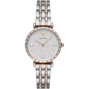 ARMANI Gianni T-Bar Sieviešu pulkstenis AR11293 – 32mm Nerūsējošā tērauda kvarca sudraba ciparnīca